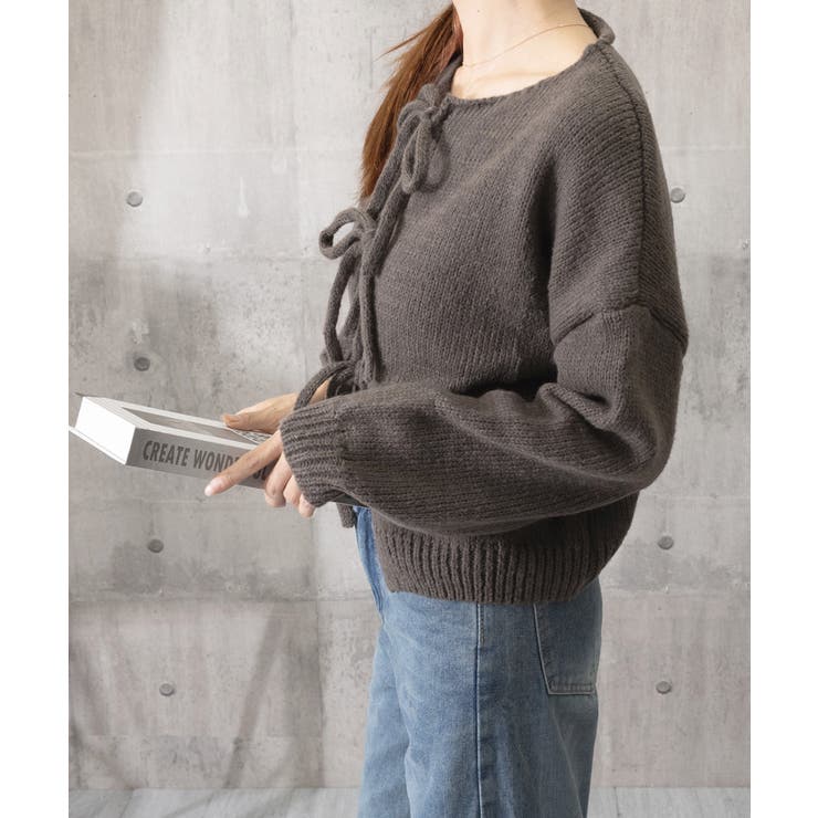 リボンカーディガン前後2WAYニット春秋 | Miniministore | 詳細画像19 