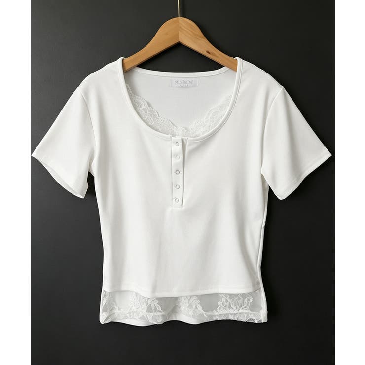 ヘンリーネックＴシャツ レースレイヤード | Miniministore | 詳細画像16 