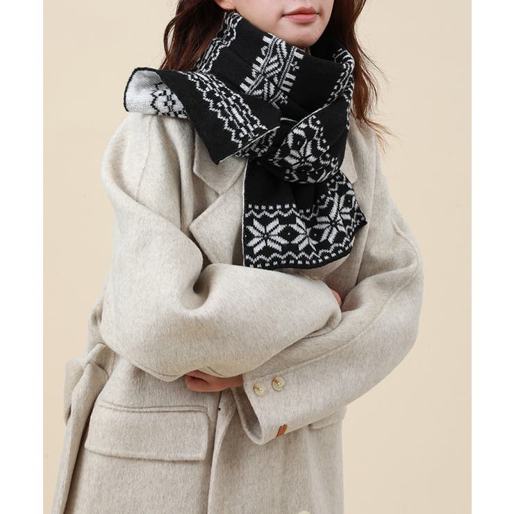 ノルディック柄ニットマフラー 肩掛け秋冬 | Miniministore | 詳細画像18 