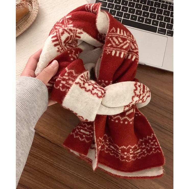 ノルディック柄ニットマフラー 肩掛け秋冬 | Miniministore | 詳細画像24 