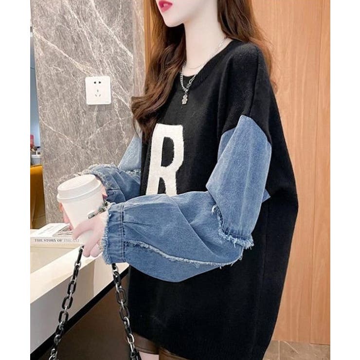 ドッキングニット デニムシャツ 切り替え | Miniministore | 詳細画像2 