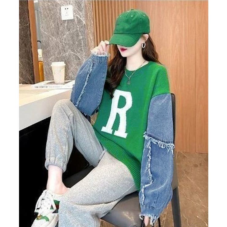 ドッキングニット デニムシャツ 切り替え | Miniministore | 詳細画像6 