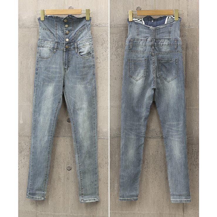 韓国デニム ハイウエスト スキニーパンツ | Miniministore | 詳細画像24 