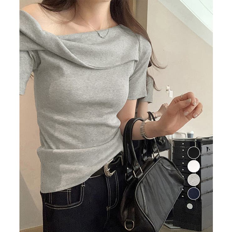 片方オフショルtシャツ レディース 半袖 | Miniministore | 詳細画像1 