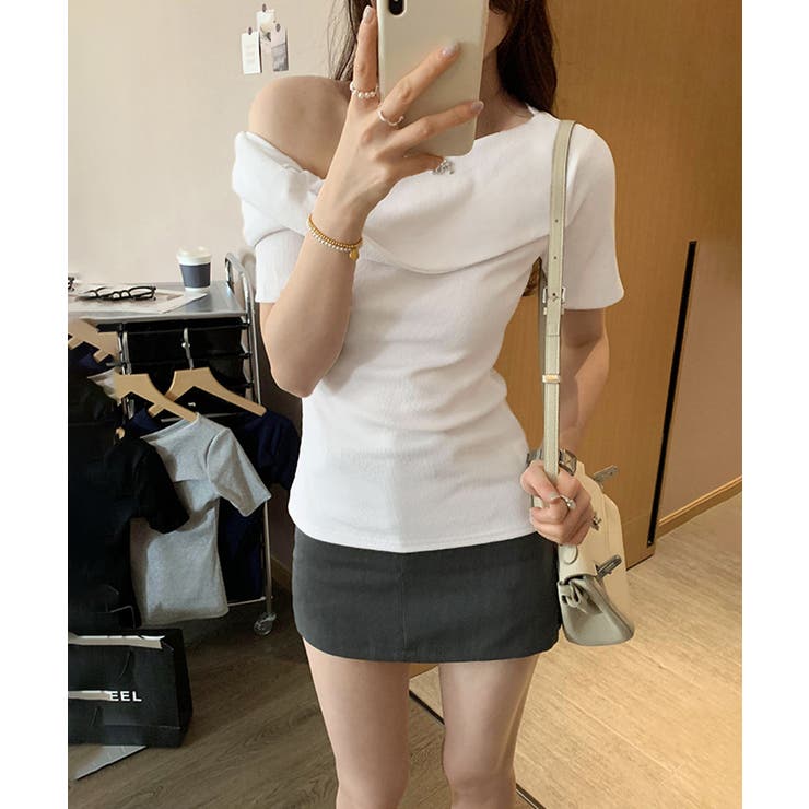 片方オフショルtシャツ レディース 半袖 | Miniministore | 詳細画像12 