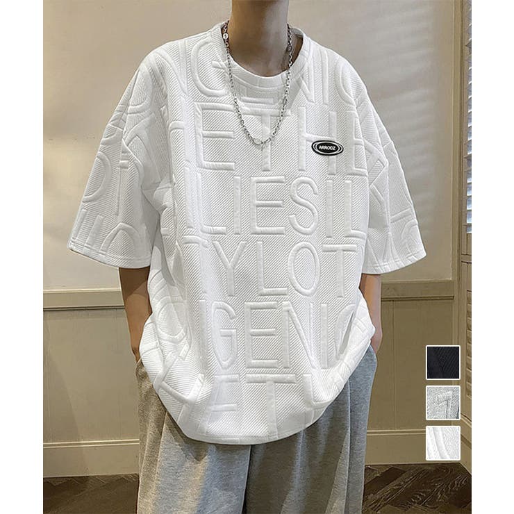 ン 大人気 新品 ノ エンボス加工ロゴtシャツ メンズ 韓国風[品番：II000011742 トップス