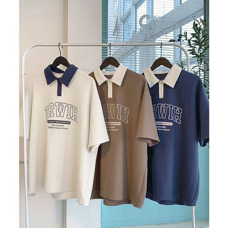 ワッフルロンt メンズ ポロシャツ 半袖[品番：II000011743