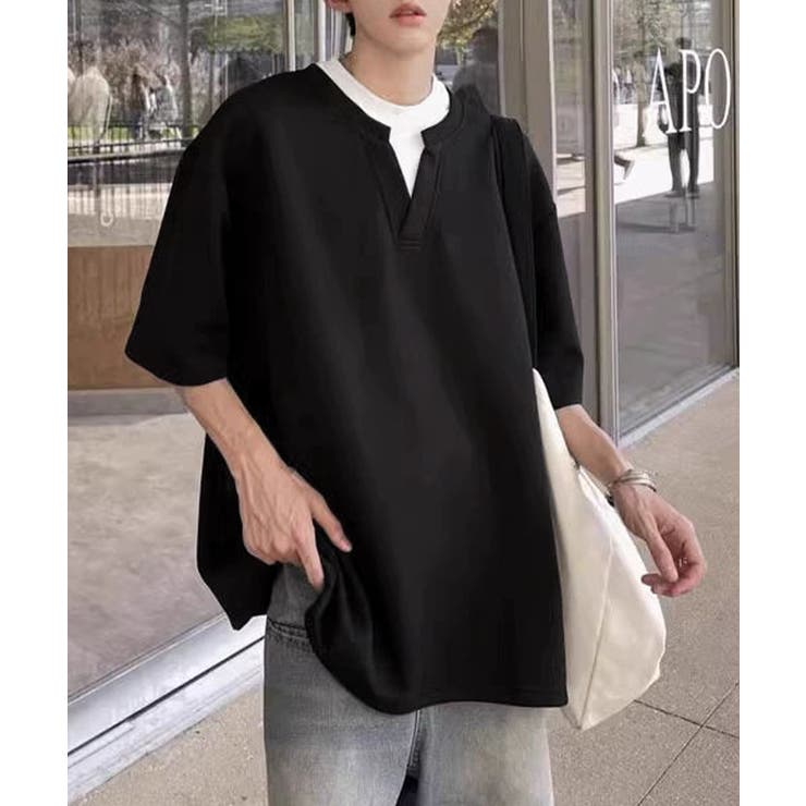 半袖Tシャツ メンズ 重ね着風カットソー | AsaAura | 詳細画像12 