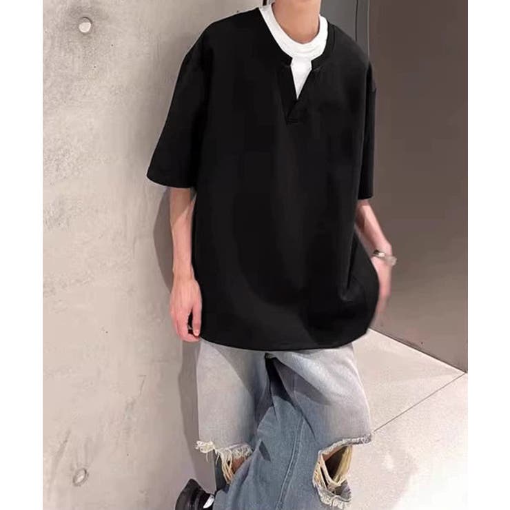 半袖Tシャツ メンズ 重ね着風カットソー | AsaAura | 詳細画像13 