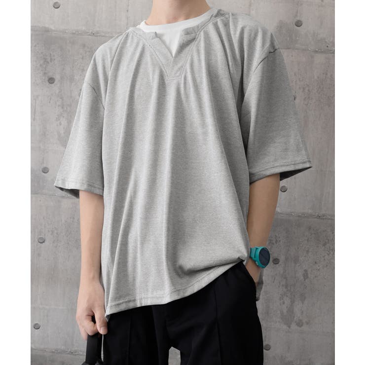 半袖Tシャツ メンズ 重ね着風カットソー | AsaAura | 詳細画像18 