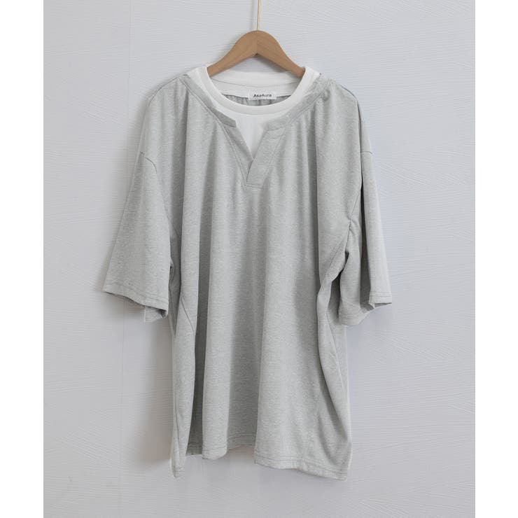 半袖Tシャツ メンズ 重ね着風カットソー | AsaAura | 詳細画像23 