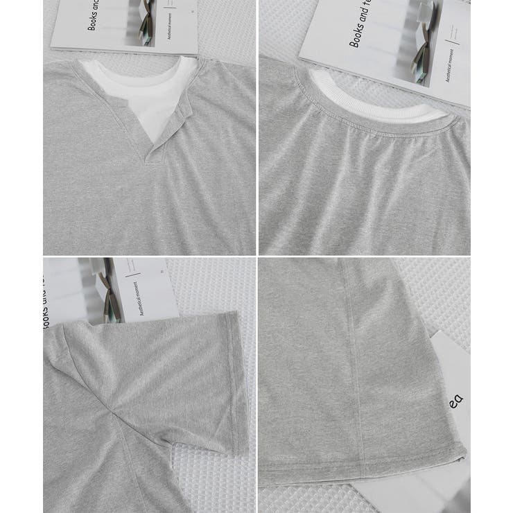 半袖Tシャツ メンズ 重ね着風カットソー | AsaAura | 詳細画像25 