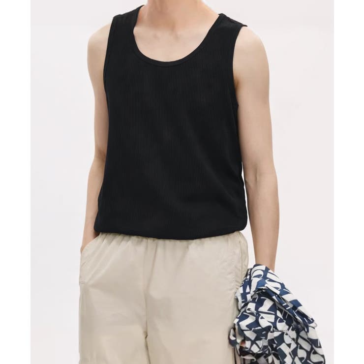 Uネックリブタンクトップメンズトップス夏 | AsaAura | 詳細画像9 