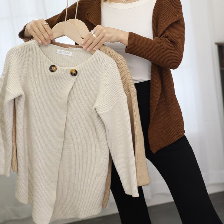 リブニットカーディガン レディース 韓国 | Miniministore | 詳細画像14 