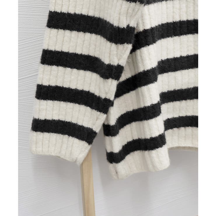 ボーダーニット 韓国 ハイネックトップス | Miniministore | 詳細画像17 