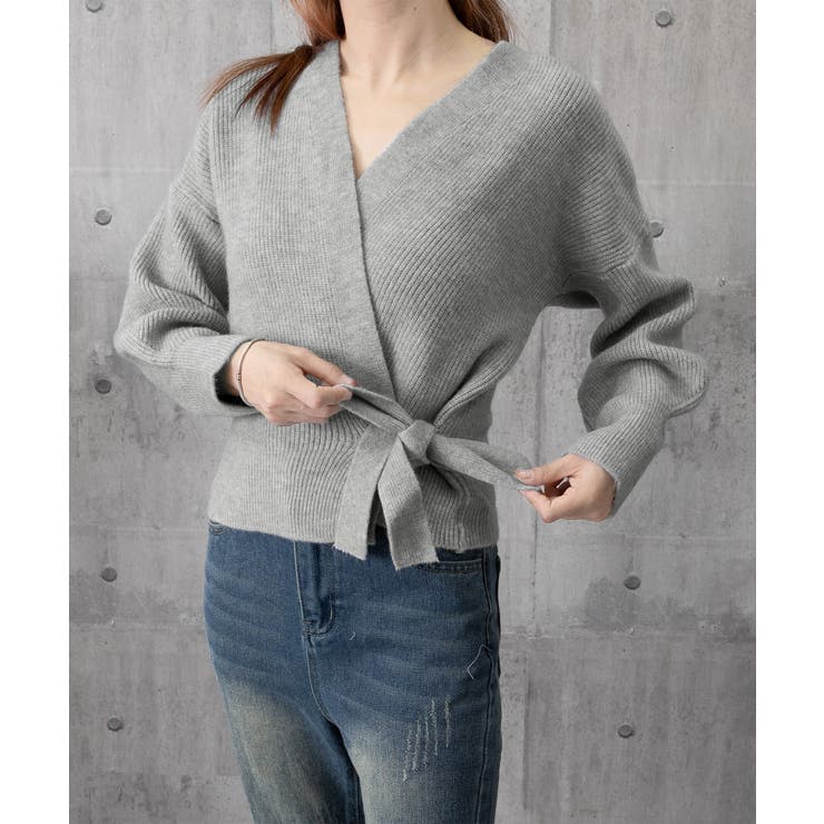 ニットトップス カシュクールニット 韓国 | Miniministore | 詳細画像13 