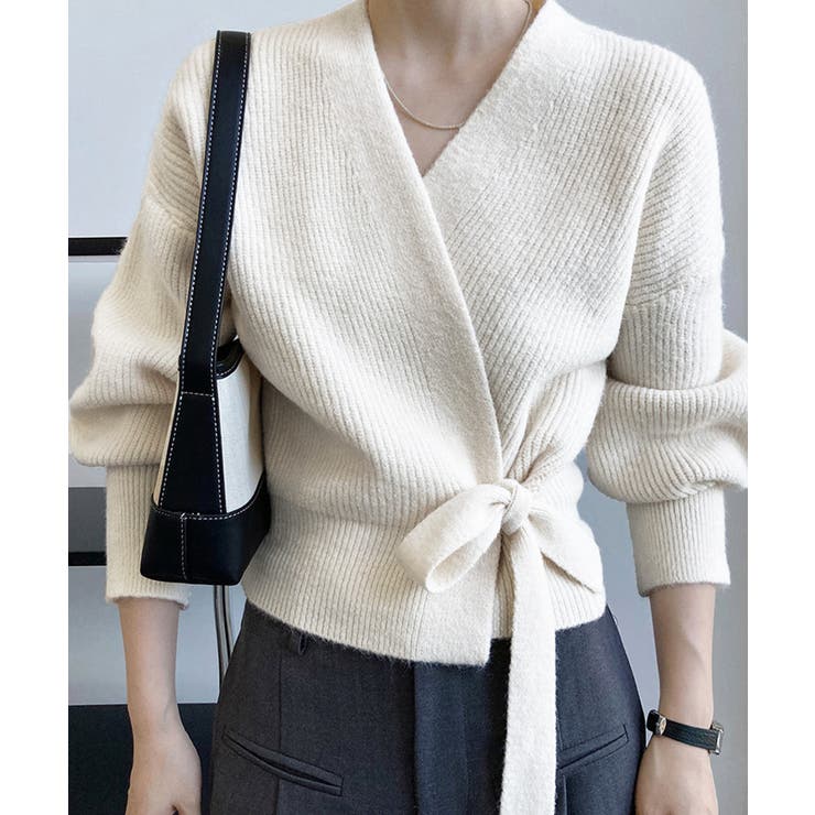 ニットトップス カシュクールニット 韓国 | Miniministore | 詳細画像4 