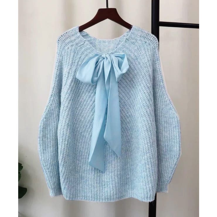 ビッグリボンタイニットプルオーバー韓国風 | Miniministore | 詳細画像22 