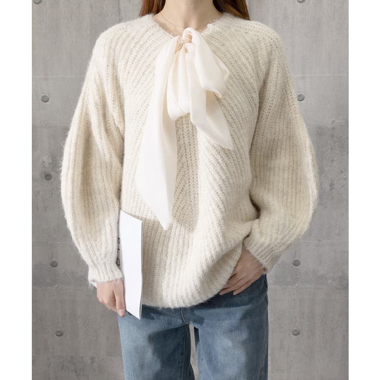 ビッグリボンタイニットプルオーバー韓国風 | Miniministore | 詳細画像23 