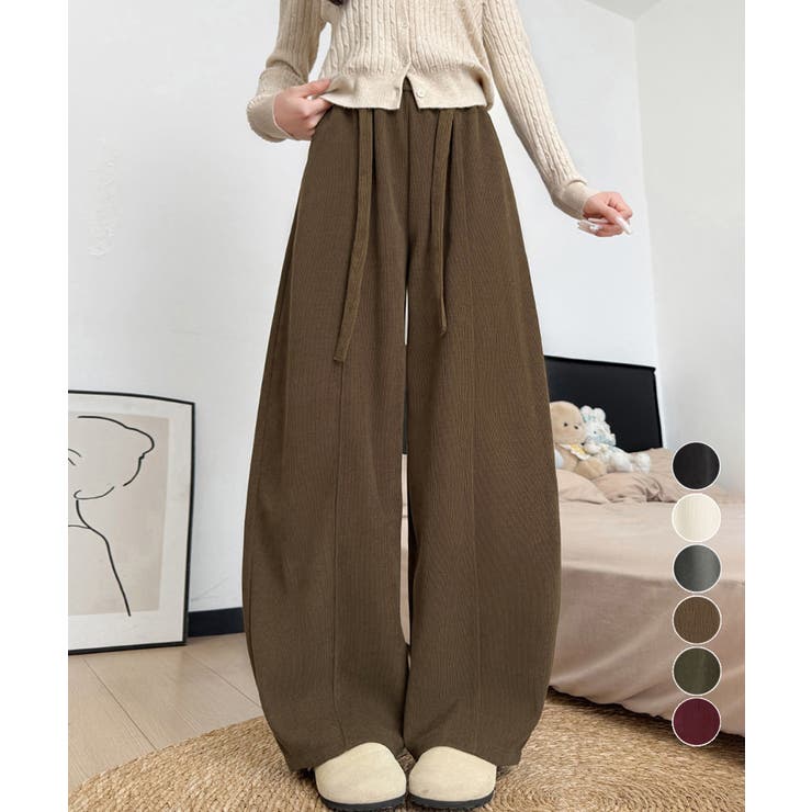 ワイドカーブパンツレディースワイドパンツ | Miniministore | 詳細画像1 