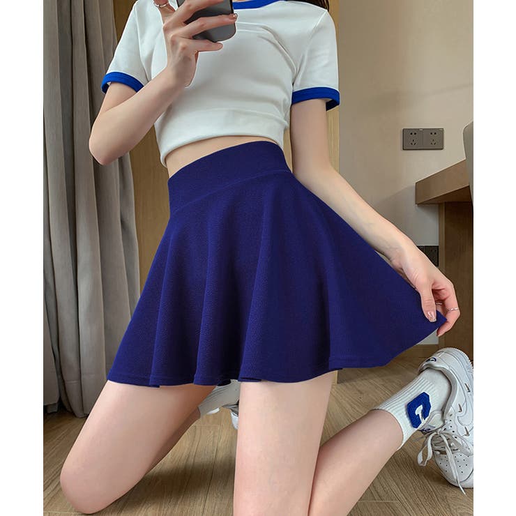 【たりたり】ALMAT インナーパンツ付き ALL DAY MINI Aラインミニスカート サイドプリーツ インナーパンツ付き[品番
