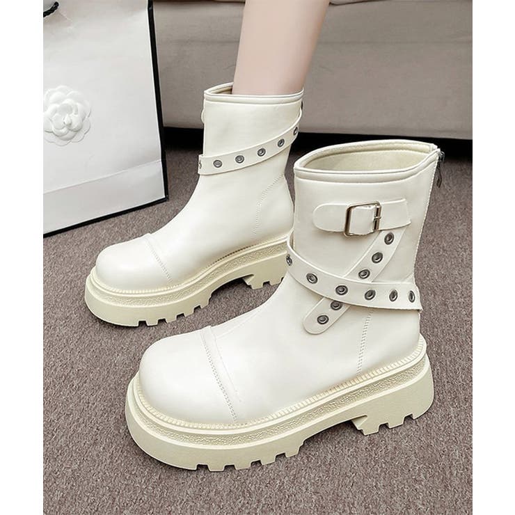 厚底ショートブーツレディースベルトブーツ | Miniministore | 詳細画像10 