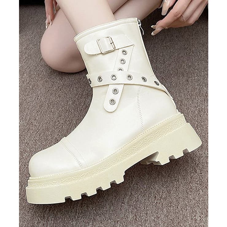 厚底ショートブーツレディースベルトブーツ | Miniministore | 詳細画像11 