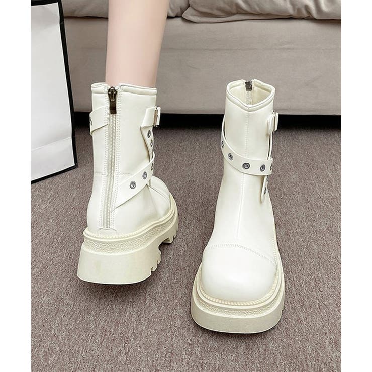 厚底ショートブーツレディースベルトブーツ | Miniministore | 詳細画像8 