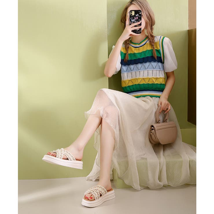 厚底サンダルパール付クロスサンダル韓国風 | Miniministore | 詳細画像11 