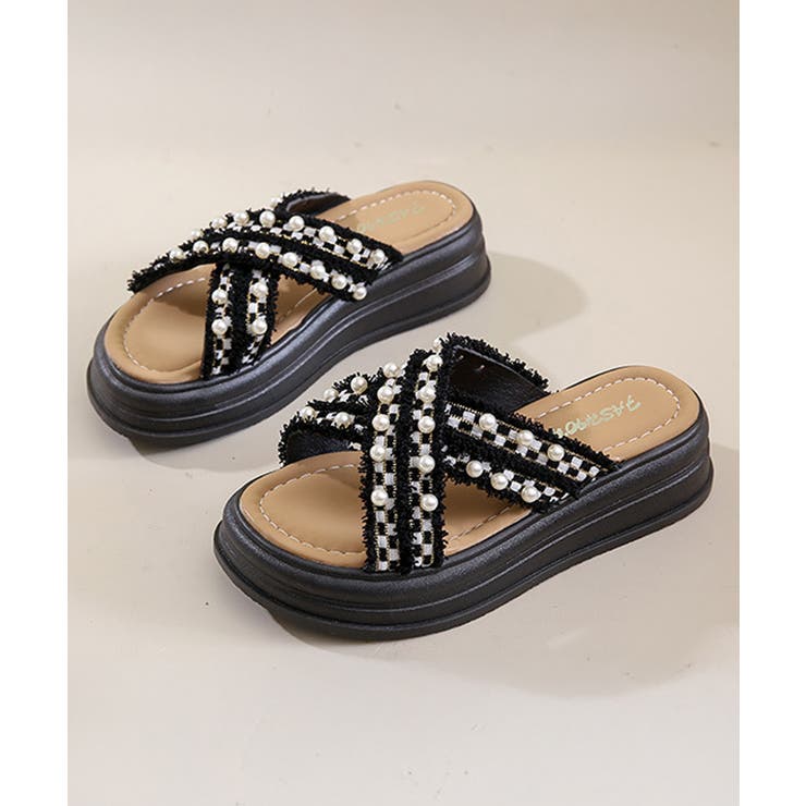 厚底サンダルパール付クロスサンダル韓国風 | Miniministore | 詳細画像16 