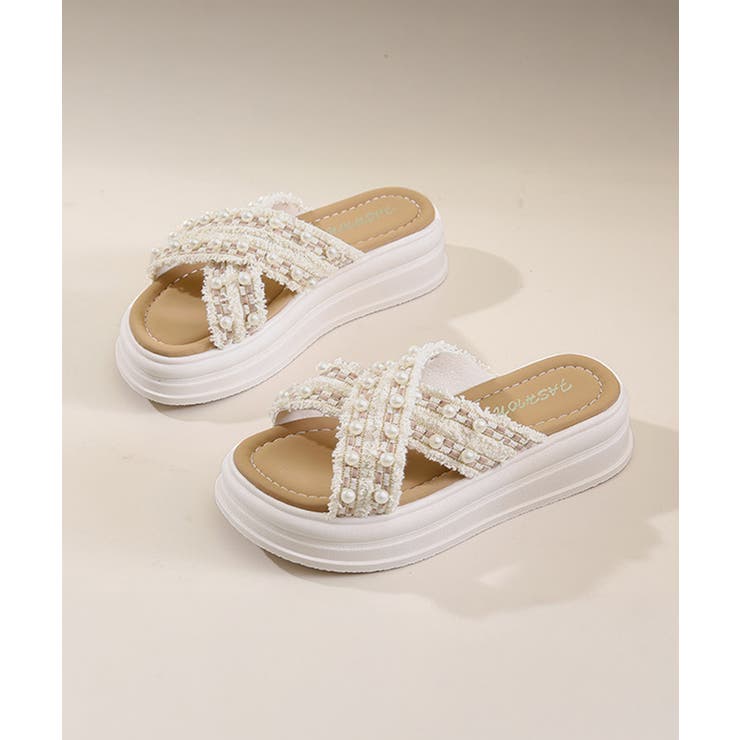 厚底サンダルパール付クロスサンダル韓国風 | Miniministore | 詳細画像18 