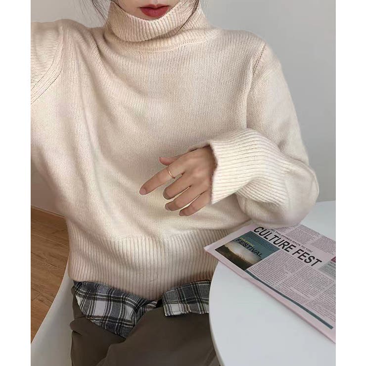 タートルネックニットトップス レディース | Miniministore | 詳細画像4 