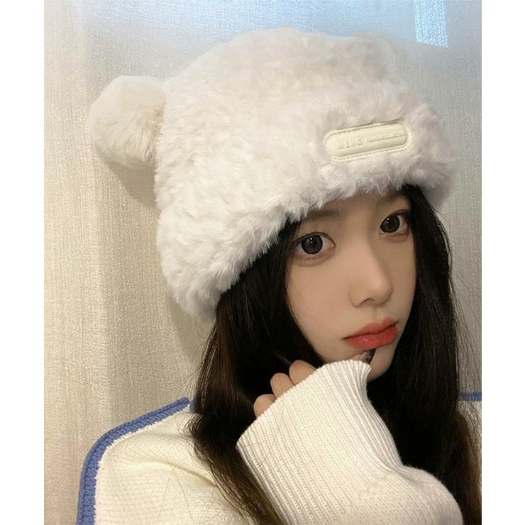 くま耳帽子 ボアハット 韓国 暖かい帽子[品番：II000011170 