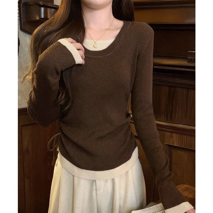 レイヤード風トップス長袖Tシャツ 韓国風 | Miniministore | 詳細画像14 