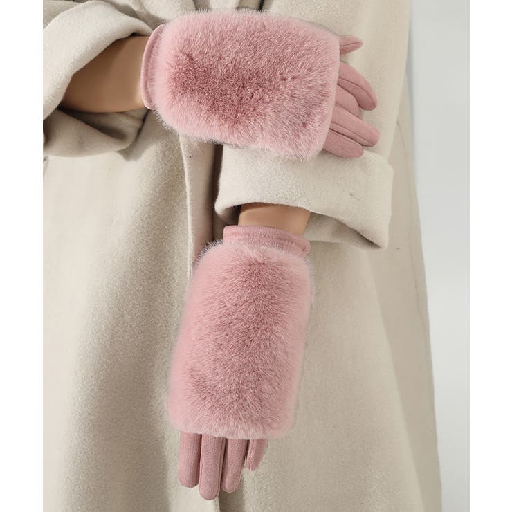 タッチパネル対応ファー付き手袋スエード調 | Miniministore | 詳細画像16 