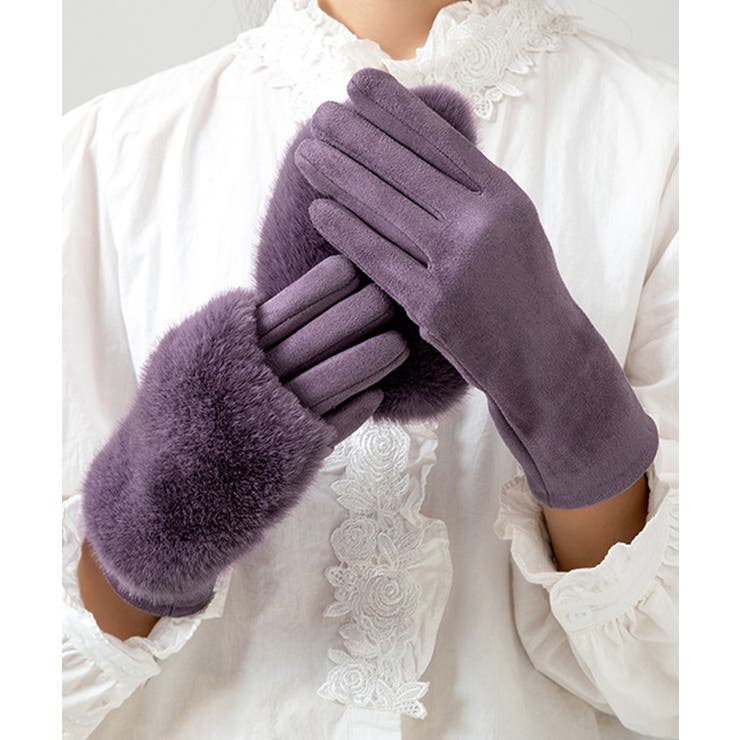 タッチパネル対応ファー付き手袋スエード調 | Miniministore | 詳細画像18 