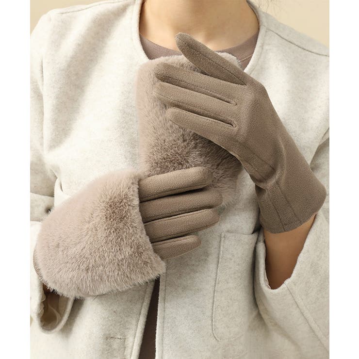 タッチパネル対応ファー付き手袋スエード調 | Miniministore | 詳細画像2 