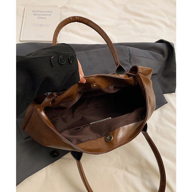 オイルワックス風合皮トートバッグ肩掛け鞄 | Miniministore | 詳細画像14 