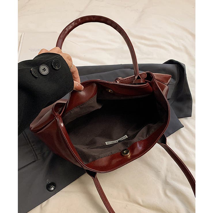 オイルワックス風合皮トートバッグ肩掛け鞄 | Miniministore | 詳細画像19 