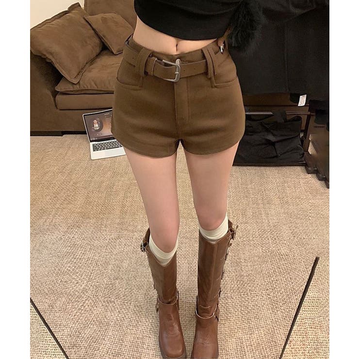 ウール風ショートパンツハイウエスト短パン | Miniministore | 詳細画像5 