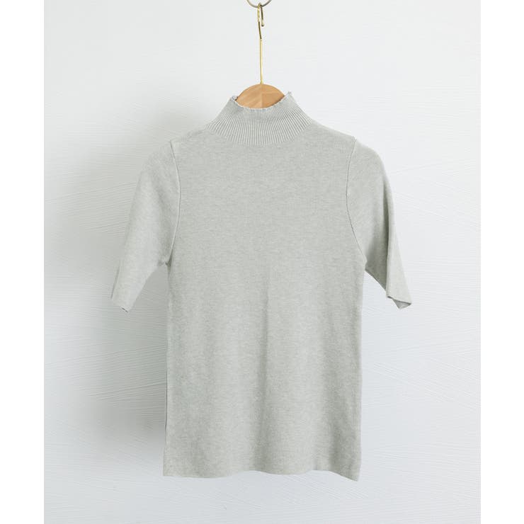 モックネック ニットトップス 五分袖韓国 | Miniministore | 詳細画像18 