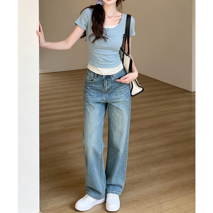 ヘンリーネックTシャツレイヤード風t半袖 | Miniministore | 詳細画像11 