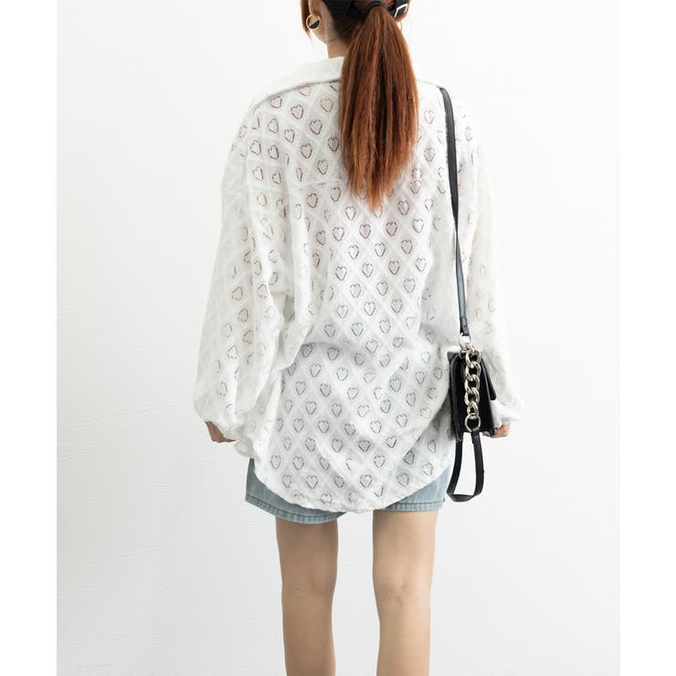 ハートジャガードシャツカーディガン春夏秋 | Miniministore | 詳細画像20 