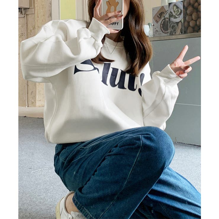 英字ロゴトレーナー裏起毛スウェット韓国風 | Miniministore | 詳細画像3 