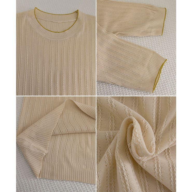 透かし編みサマーニット 薄手トップス春夏 | Miniministore | 詳細画像21 