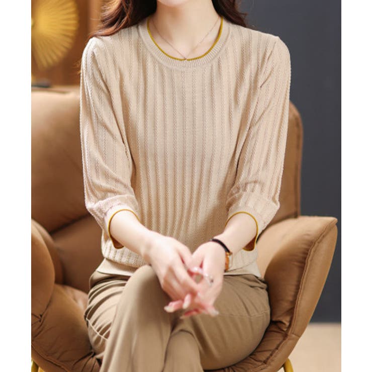 透かし編みサマーニット 薄手トップス春夏 | Miniministore | 詳細画像3 