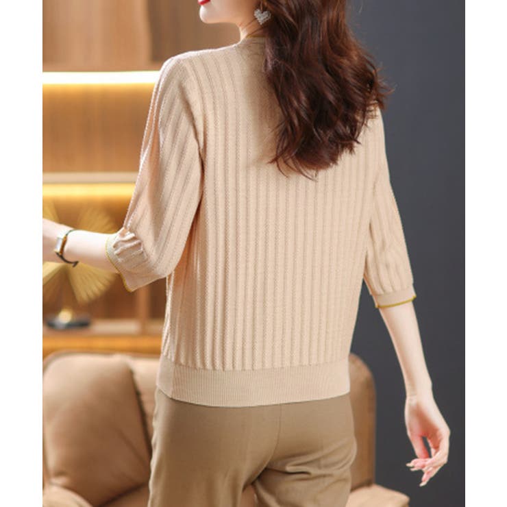 透かし編みサマーニット 薄手トップス春夏 | Miniministore | 詳細画像4 