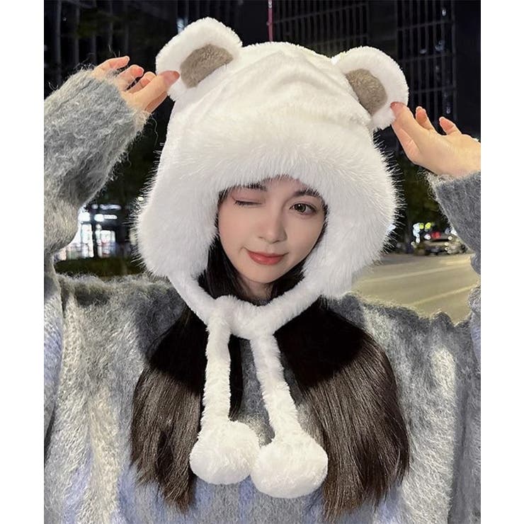レディースファー帽子 くま耳帽子 暖かい | Miniministore | 詳細画像15 