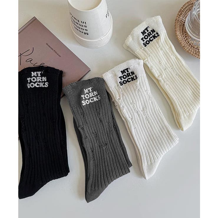 靴下セット韓国風サイドロゴソックス4足組 | Miniministore | 詳細画像19 