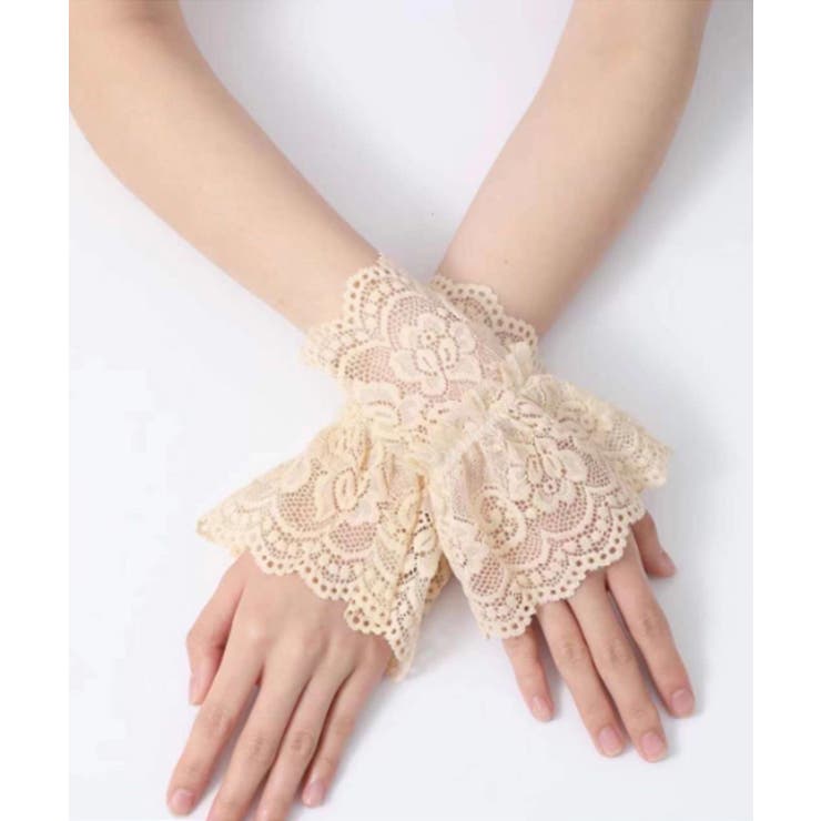 ベージュ | レース 付けカフス レディース 重ね着風 | Miniministore